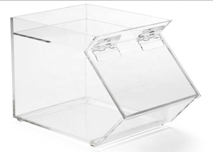 काउंटरटॉप टेबल स्पष्ट 1 गैलन ऐक्रेलिक कैंडी बिन w/हिंग ढक्कन कैंडी कंटेनर एक्रिलिक मिठाई भंडारण बॉक्स - Product Image 4