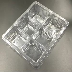Plateau alimentaire en plastique Transparent nouveau design jetable 3 6 9 grille emballage alimentaire Transparent taille personnalisée plateau à chocolat pour animaux de compagnie