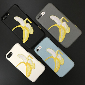 Moda Venta caliente Cruz puntada del bordado del plátano caja del teléfono celular para el iPhone 8 8 más 7 7 más 6 6 Más - Product Image 1