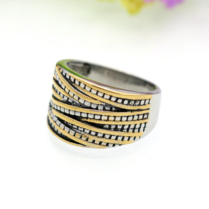Ebay-anillo de acero de titanio para mujer, joyería Retro de acero inoxidable, cuerda de color, ondulado, agente de China - Product Image 3