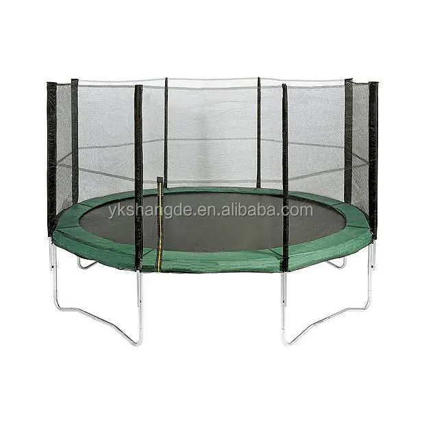 Printemps trampoline 13ft vert trampolines tampons avec 4m trampoline avec filet de sécurité
