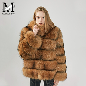 Chaqueta de piel de <span class=keywords><strong>mapache</strong></span> Real para mujer, moda al por mayor, abrigo de piel Natural personalizado, cálido para invierno - Product Image 2