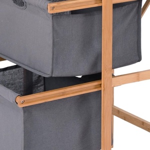 Panier à linge à 3 tiroirs, étagère de <span class=keywords><strong>rangement</strong></span> en tissu de bambou - Product Image 5