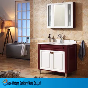 Home Depot Çift Lavabo Banyo Vanity Antika Ayna Ahşap Banyo Dolabı