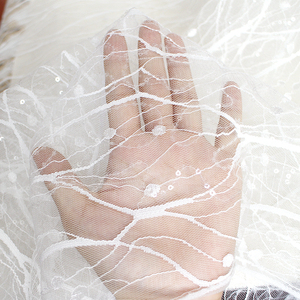 Fai <span class=keywords><strong>da</strong></span> te naturale bianco paillettes ricamo tessuto di pizzo per accessori in pizzo abiti abito <span class=keywords><strong>Da</strong></span> <span class=keywords><strong>Sposa</strong></span> - Product Image 5