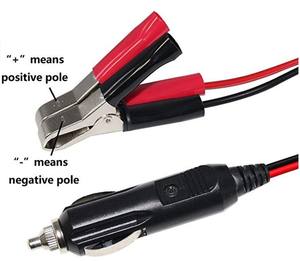 12-Volt-Auto-Zigarettenanzünder-Netzstecker mit Stromkabel und Krokodilklemmen für 12V-Batterie - Product Image 3