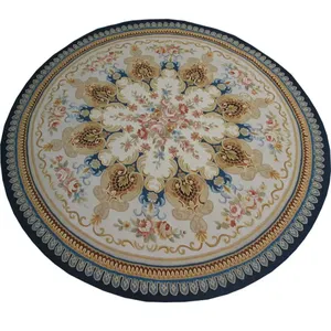 French style custom made round aubusson rug