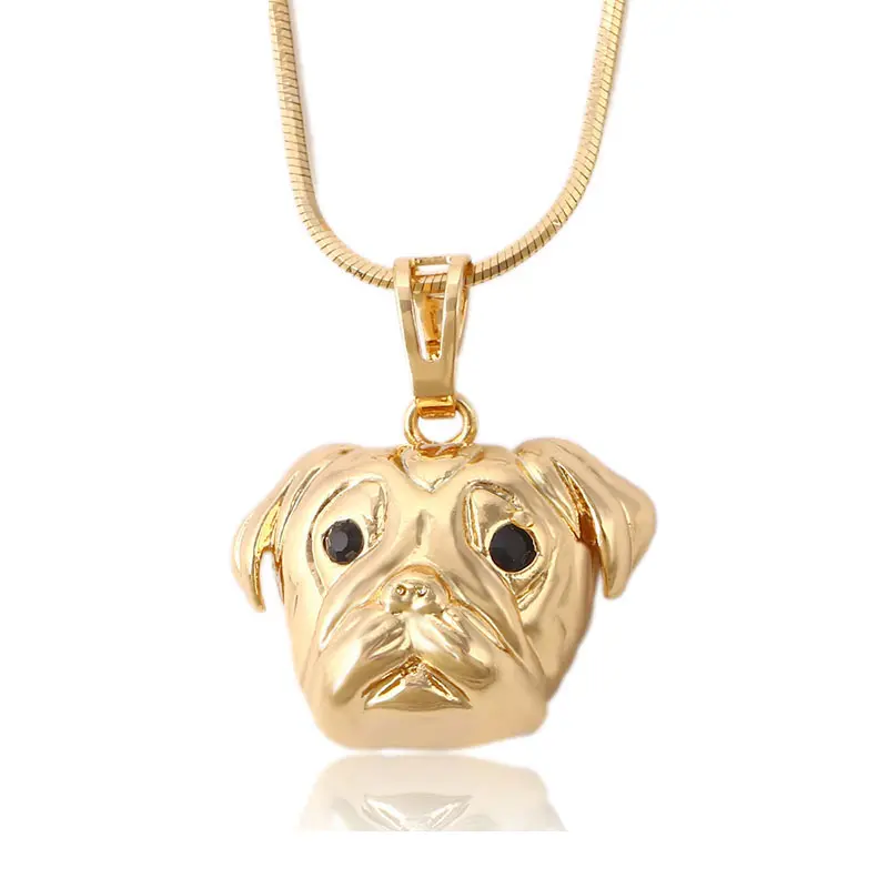 Pendentif en laiton xup, bijoux à la mode en or, tête de chien, animal tendance, vente en gros, 32523