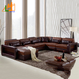 Set di Divani Angolari in Pelle di Lusso Moderni, Vendita Calda, Arredamento per Soggiorno con Imbottitura in Spugna per Appartamenti e Hotel - Product Image 2