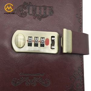 Customizable Deboss logo Vintage PU Leather Cover Planner Lockable <strong>Diary</strong> Journal Notebook <strong>with</strong> <strong>Lock</strong> - Product Image 3