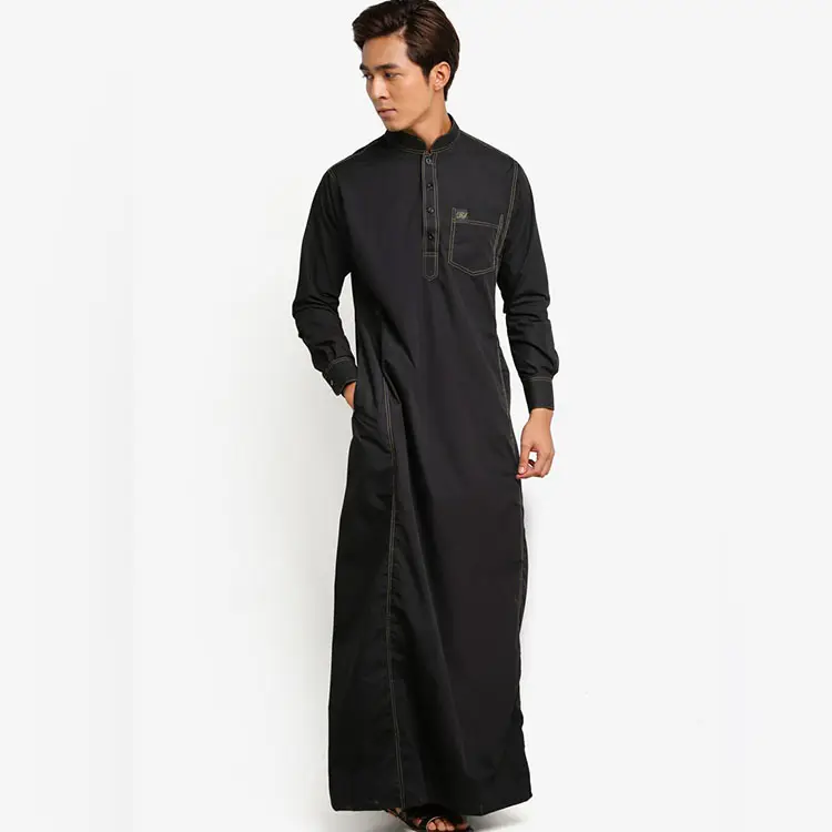 Style de mode noir jubah pour hommes conception personnalisée hommes vierges jubah