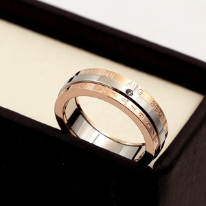 Anello classico Design rotazione calendario e data gioielli anello donna rosa in acciaio inossidabile - Product Image 2
