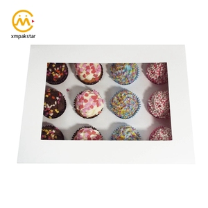 Foldable Custom 12 Hole Paper <strong>Cup</strong> <strong>Cake</strong> Packaging Box Bakery Cupcake <strong>Boxes</strong> with clear Window - Product Image 2