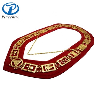 Collar de Cadena Masónica con Respaldo Rojo para Tienda Mayorista - Product Image 4