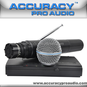Précision <span class=keywords><strong>Pro</strong></span> Audio VHF-102 Système de <span class=keywords><strong>microphone</strong></span> sans fil professionnel pour karaoké en métal - Product Image 2