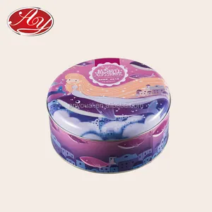 Wholesale Novelty Cookie Round Tin Box /Round Tin Can Box
