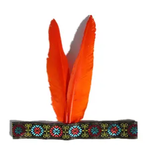 样品设计印度羽毛头饰鹅羽毛印度羽毛头饰为万圣节和嘉年华派对用品