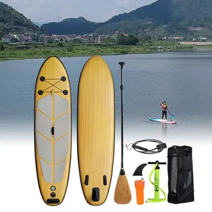 2024 All around iSUP diseño de grano de madera Stand Up Paddle Board inflable sup con correas