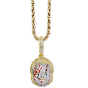 Penjualan laris Zircon liontin boneka hantu ornamen kalung HIPHOP - Product Image 2