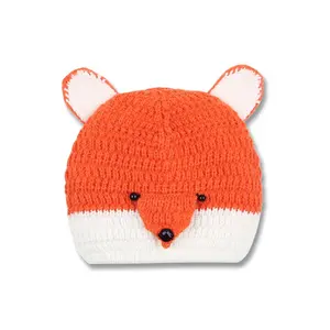 Mimixiong Custom Knitted Cute Fox Head Beanie Baby Hat Cheap Wholesale Baby Hat For Girl Boy