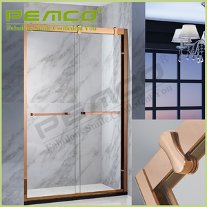 Nuevamente diseño rueda colgante acero inoxidable 304 puertas correderas <span class=keywords><strong>de</strong></span> cristal sin marco ducha pantalla - Product Image 1