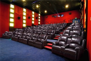 Sofá reclinable Seccional <span class=keywords><strong>de</strong></span> piel auténtica <span class=keywords><strong>de</strong></span> <span class=keywords><strong>Chocolate</strong></span> al por mayor para cine en casa con consola central para sala <span class=keywords><strong>de</strong></span> estar o cines - Product Image 3