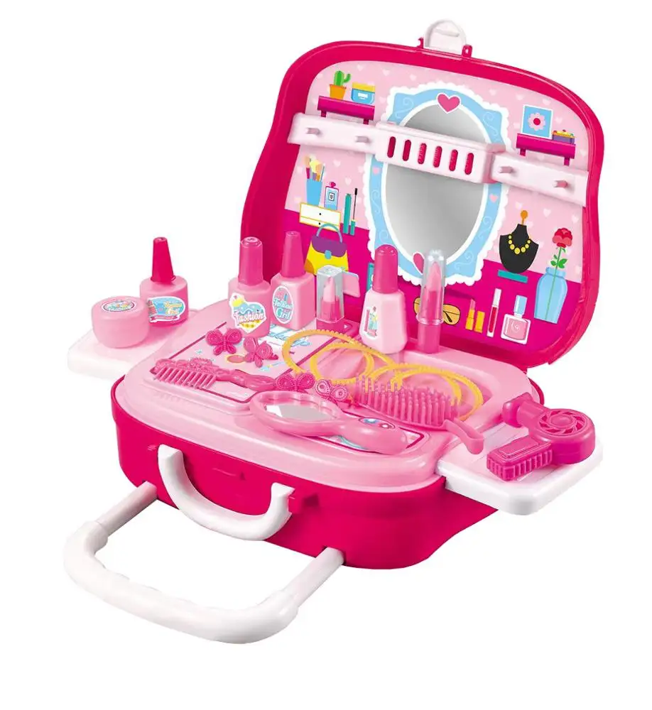 27 PCS लड़कियों खिलौना सौंदर्य श्रृंगार सौंदर्य प्रसाधन सेट सामान बच्चों खिलौना