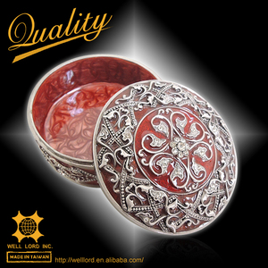 Caja de joyería de metal gris de Rosario suntuosa de moda de alta gama - Product Image 4