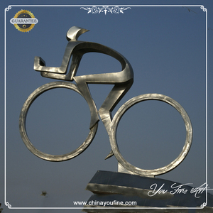 Garden Metal Crafts Stainless Steel Bicycle Sculpture for Sale