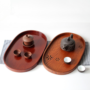Wholesale Classical Oval <strong>Japanese</strong> Style <strong>Hollowed</strong> Cherry Blossoms 39cm Wood Serving Tray - Product Image 6