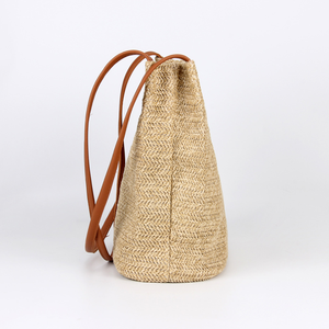 Borsa tote estiva <span class=keywords><strong>da</strong></span> donna <span class=keywords><strong>in</strong></span> <span class=keywords><strong>paglia</strong></span> intrecciata, borsa della spesa riutilizzabile - Product Image 2