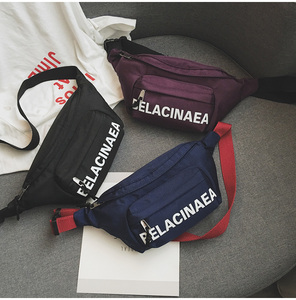Venta al por mayor logotipo personalizado impreso <span class=keywords><strong>mujer</strong></span> lona <span class=keywords><strong>pecho</strong></span> paquete cinturón riñonera tipo cierre <span class=keywords><strong>de</strong></span> cremallera envío gratis - Product Image 4