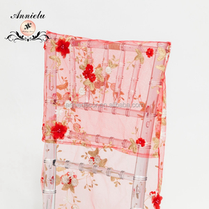 Rouge perles broderie <span class=keywords><strong>de</strong></span> <span class=keywords><strong>mariage</strong></span> déco chiavari <span class=keywords><strong>chaise</strong></span> couverture maille - Product Image 2