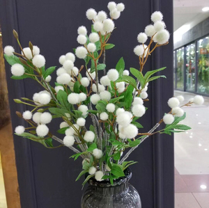 Hogar <span class=keywords><strong>de</strong></span> <span class=keywords><strong>la</strong></span> Sala decoración plástico Artificial bola borrosa aerosol arreglo ramo <span class=keywords><strong>de</strong></span> flores secas <span class=keywords><strong>flor</strong></span> artificial - Product Image 2