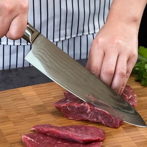 Nhà Máy Trực Tiếp Chuyên Nghiệp Carbon Cao Thép Không Gỉ 8 Inch Damascus Đầu Bếp Dao Với G10 Xử Lý - Product Image 5