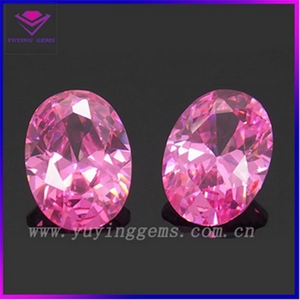 Piedras preciosas sueltas fabricación de joyas de piedras preciosas perlas de color rosa cz piedra oval cut <span class=keywords><strong>pink</strong></span> cubic zirconia - Product Image 1