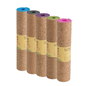 Wateproof double couche <span class=keywords><strong>5mm</strong></span> personnalisé imprimé anti slip privé étiquette liège tapis de yoga - Product Image 6
