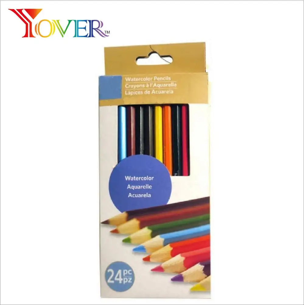 Goedkope Prijs 24Pcs Zeshoekige Aquarel Potlood In Kleur Box Set