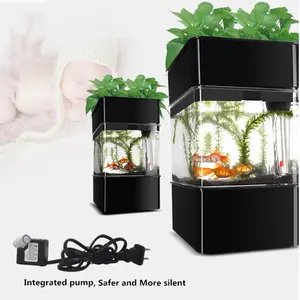 Wholesale Plastic fish tank Mini aquaponic kit home garden for decoration