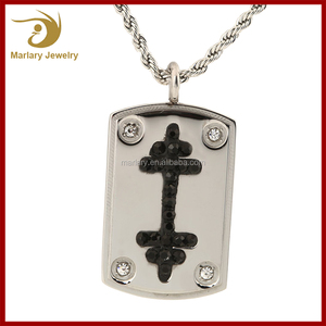 <span class=keywords><strong>Pas</strong></span> <span class=keywords><strong>cher</strong></span> Gravé fitness inspiré bijoux hommes Pendentif Haltère Collier pour fit vie - Product Image 6