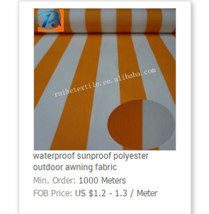 Motif Teint en fil et 100% Polyester Blanc Bleu Rayé Extérieur Auvent tissu - Product Image 2