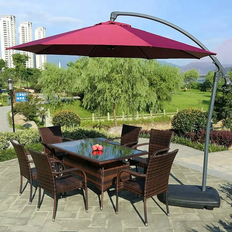 Umbrella Wood Outdoor Garden Folding Table And Chairs Furniture Sets