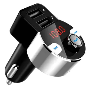 BT5.0 Bluetooth Handsfree Car Kit Car FM Transmitter Aux Modulator Audio MP3 Player with 3.1A Quick Charge Dual USB Car Charger