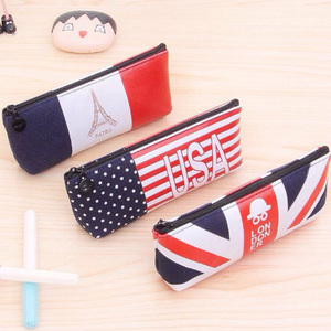 2024 Châu Âu Và Hoa Kỳ USA Cờ Tam Giác Bút Túi Sinh Viên Nói Chung Văn Phòng Phẩm Vải Túi Mát Trường Hợp Bút Chì Cho Thanh Thiếu Niên - Product Image 1