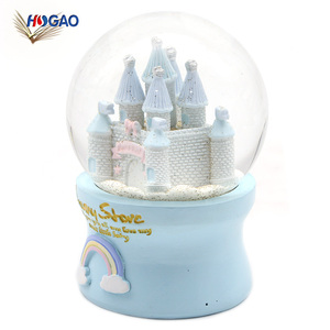 OEM al por mayor artículos <span class=keywords><strong>de</strong></span> decoración del hogar agua <span class=keywords><strong>de</strong></span> la resina glitterdome azul polyresin <span class=keywords><strong>Castillo</strong></span> globo <span class=keywords><strong>de</strong></span> nieve - Product Image 5