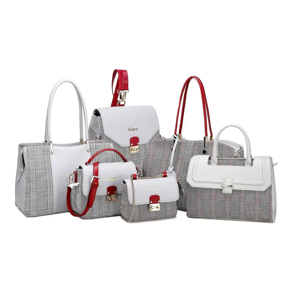 beauty 6 pieces set handbag new style leather bag for women purses handbag set