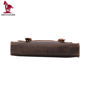 <span class=keywords><strong>Amazon</strong></span> Venta caliente fábrica de Guangzhou Laptop Messenger bolso duro Caballo loco de agregado Real <span class=keywords><strong>Hombre</strong></span> maletín de cuero - Product Image 4