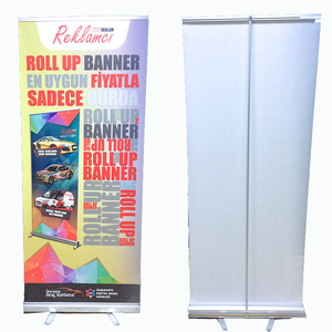 Biểu Ngữ Có Thể Thu Gọn Màn Hình Cuộn Lên Bằng Nhôm Nhựa Hai Mặt Màu Bạc Chất Lượng Cao - Product Image 1