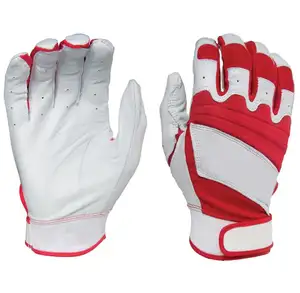 OEM bisbol batting/Profesional sarung tangan batting Merah/kualitas Tinggi sarung tangan baseball batting dengan domba kulit