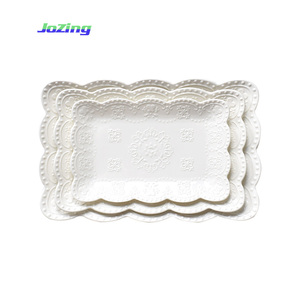 <span class=keywords><strong>Vaisselle</strong></span> en céramique à Texture de dentelle, <span class=keywords><strong>vaisselle</strong></span> rectangulaire créative pour le mariage <span class=keywords><strong>et</strong></span> la restauration, assiette à salade en céramique - Product Image 1